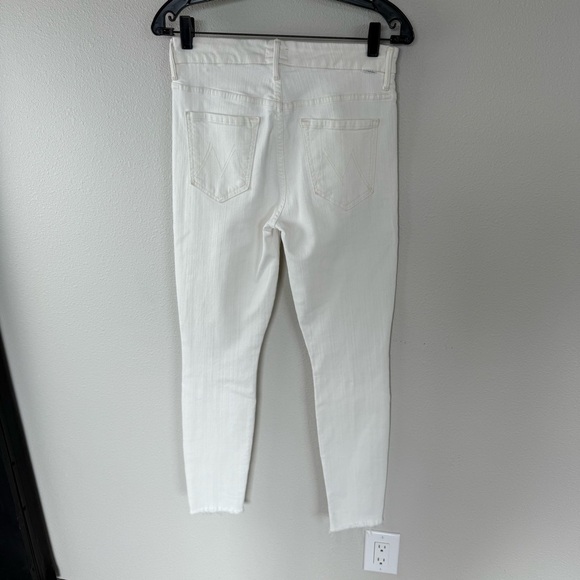 MOTHER High Waisted Looker Ankle Fray Skinny Jeans Whipping the Cream Women 28 - Picture 7 of 13